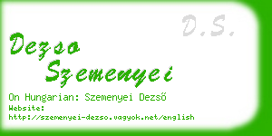 dezso szemenyei business card